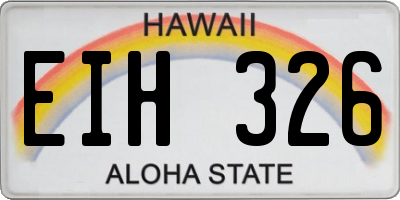 HI license plate EIH326