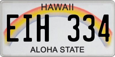 HI license plate EIH334