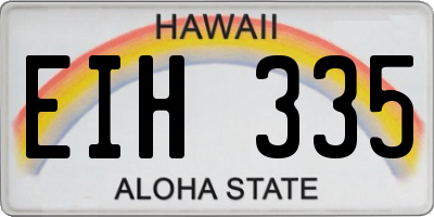 HI license plate EIH335
