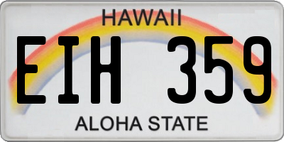 HI license plate EIH359