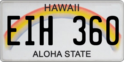 HI license plate EIH360