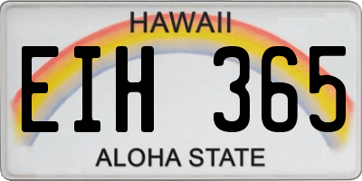 HI license plate EIH365