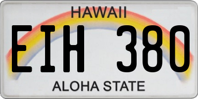 HI license plate EIH380