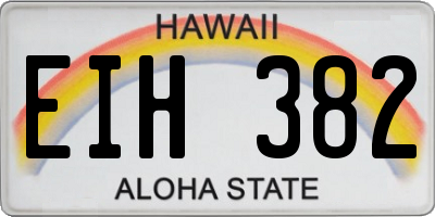 HI license plate EIH382