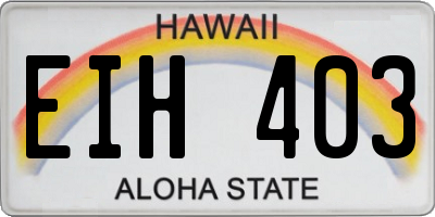 HI license plate EIH403
