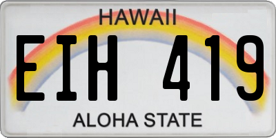 HI license plate EIH419