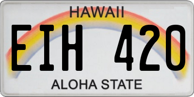 HI license plate EIH420