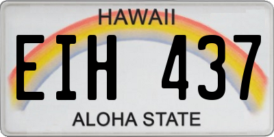HI license plate EIH437