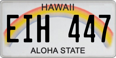HI license plate EIH447