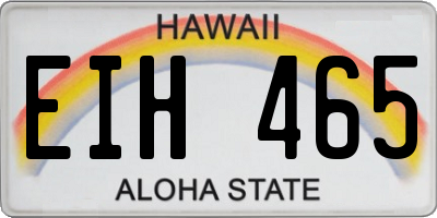 HI license plate EIH465