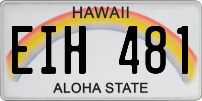 HI license plate EIH481