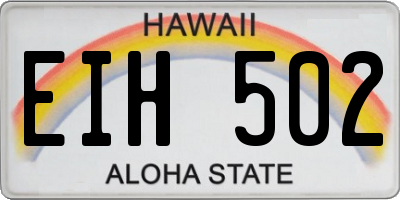 HI license plate EIH502