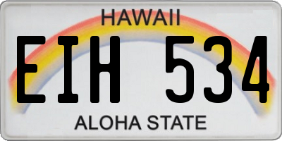 HI license plate EIH534