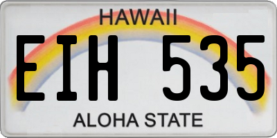 HI license plate EIH535