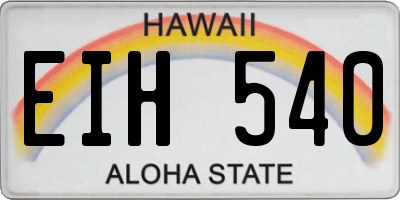 HI license plate EIH540