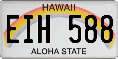 HI license plate EIH588