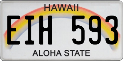 HI license plate EIH593
