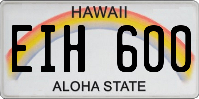 HI license plate EIH600