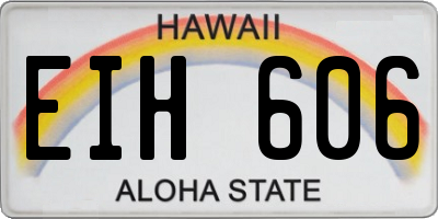 HI license plate EIH606