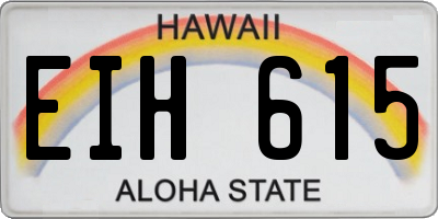 HI license plate EIH615