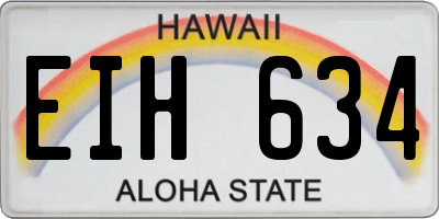 HI license plate EIH634