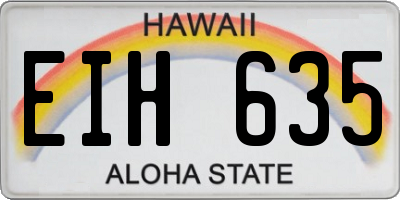 HI license plate EIH635