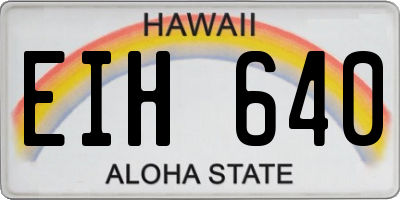 HI license plate EIH640