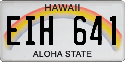 HI license plate EIH641