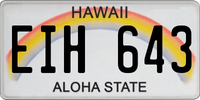 HI license plate EIH643