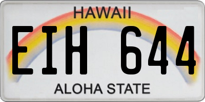 HI license plate EIH644