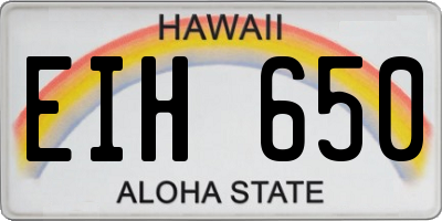 HI license plate EIH650