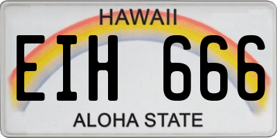 HI license plate EIH666
