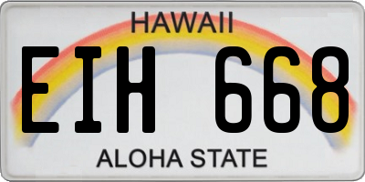 HI license plate EIH668