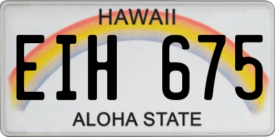 HI license plate EIH675