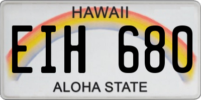 HI license plate EIH680