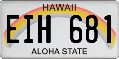 HI license plate EIH681