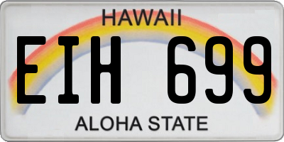 HI license plate EIH699