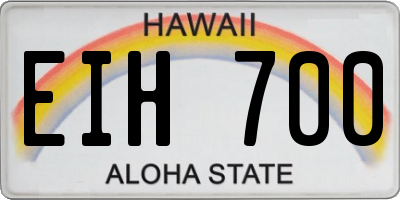 HI license plate EIH700