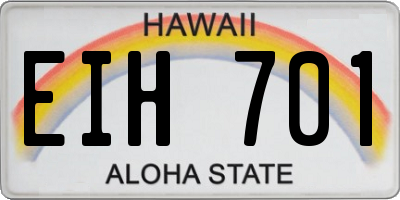 HI license plate EIH701