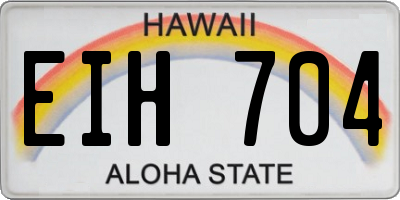 HI license plate EIH704