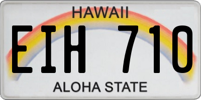 HI license plate EIH710