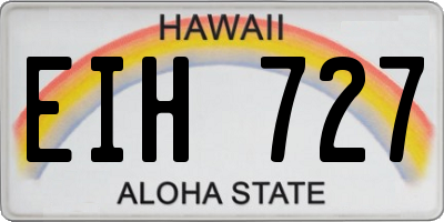 HI license plate EIH727