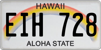 HI license plate EIH728