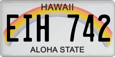 HI license plate EIH742