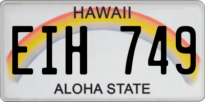 HI license plate EIH749