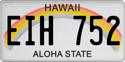 HI license plate EIH752