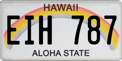 HI license plate EIH787