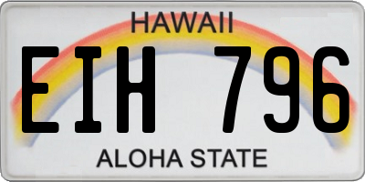 HI license plate EIH796