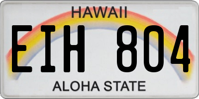 HI license plate EIH804