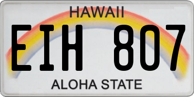 HI license plate EIH807